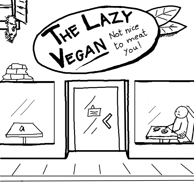 Even the water is meatless! - Online Drawing Game Comic Strip Panel by Minzigisdrawing