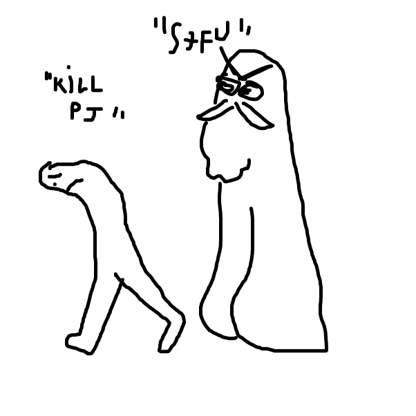 Drawing in DEATH TO PJ by FunnyFurry