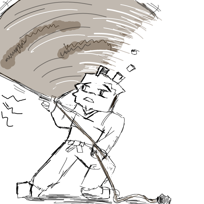 Drawing in ranged malee weapon weilding by Minzigisdrawing