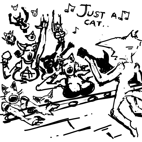 Drawing in I'm just a cat by Peyocay