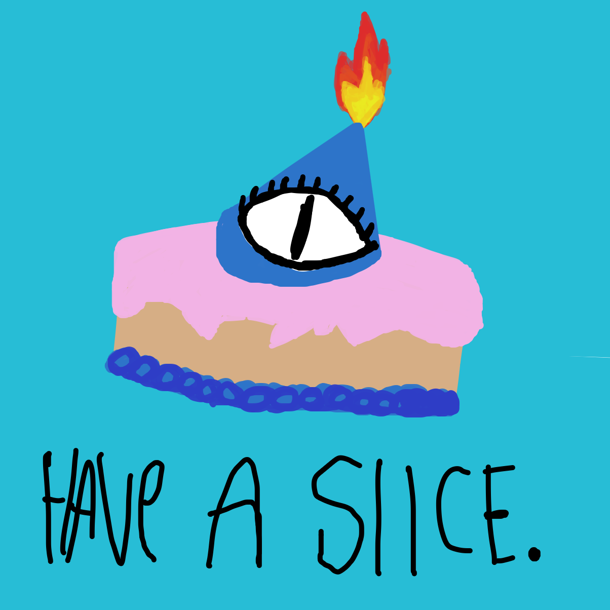 Drawing in Take a slice by Rainbowfox_