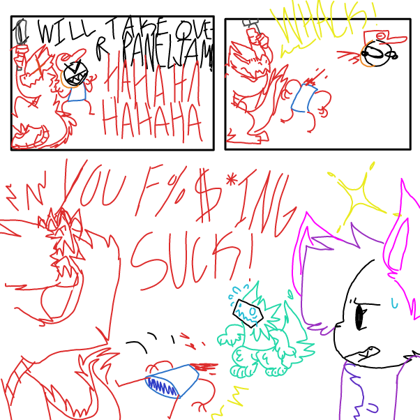 Drawing in fursona :p by OneWithTheShadows