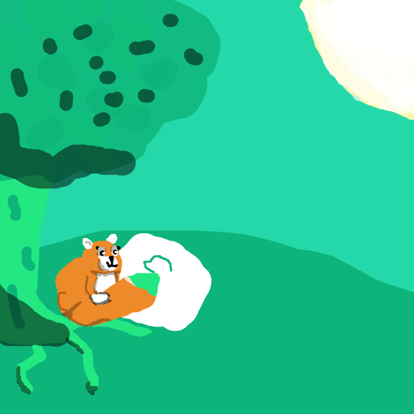 In the next panel she will finish the painting. You can choose what you'd like it to be, as long as its an animal. - Online Drawing Game Comic Strip Panel by lovelyfox123