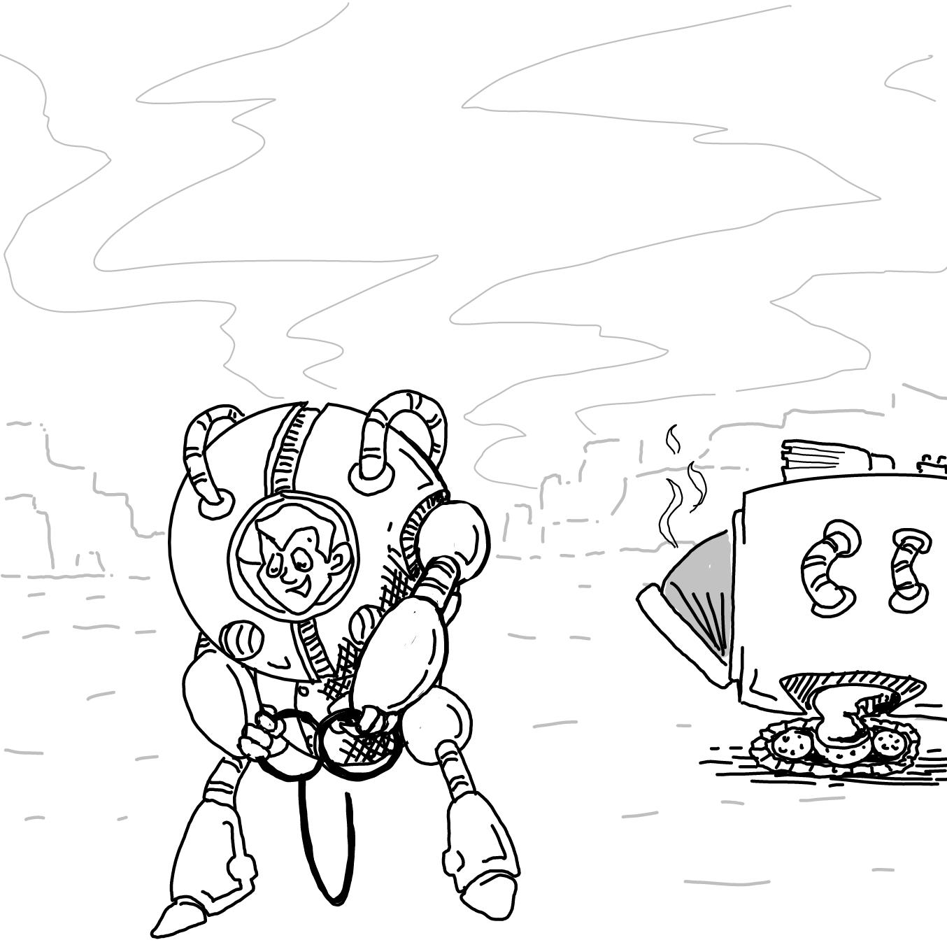 Drawing in DEATH TO PJ by Wizard Croissant