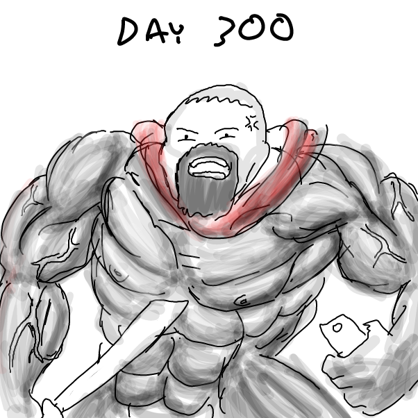 Drawing in day 216 on the onepunch man workout by Sabandija