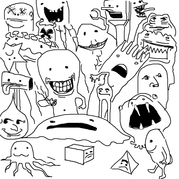 Drawing in trollge book by RafaelH