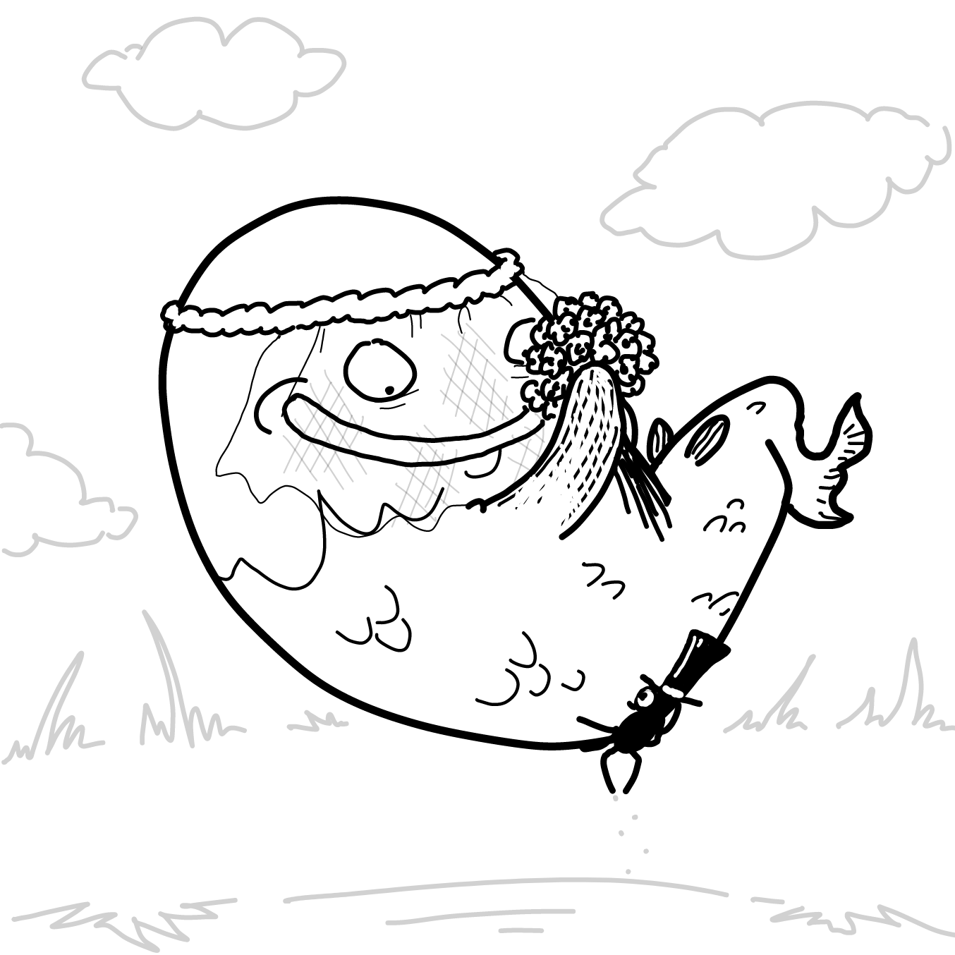 Drawing in DEATH TO PJ by Wizard Croissant