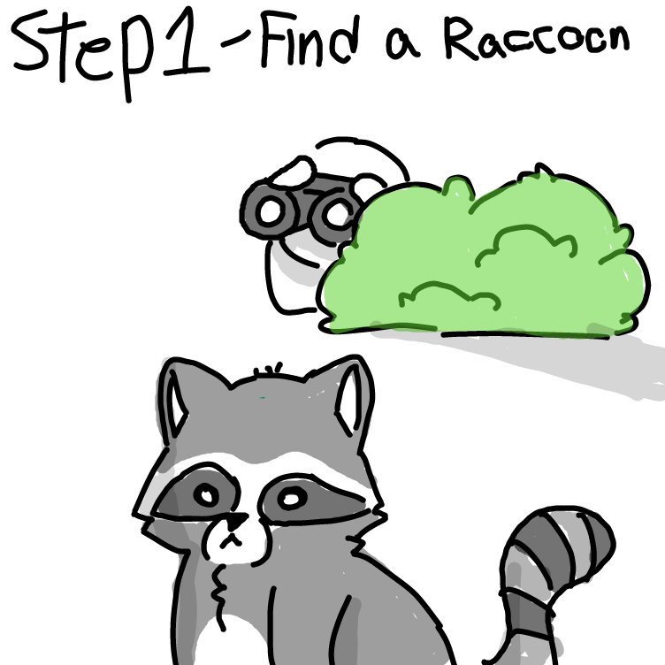 Step 1 - Find a Raccoon - Online Drawing Game Comic Strip Panel by Moon-Lover