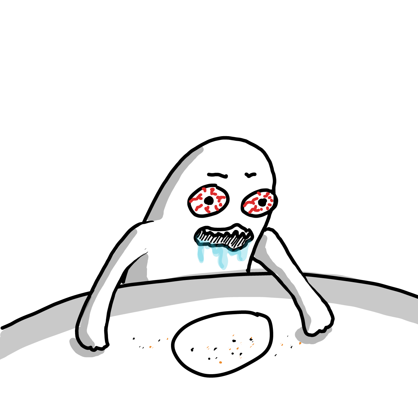 Drawing in chicken nuggets by Wizard Croissant