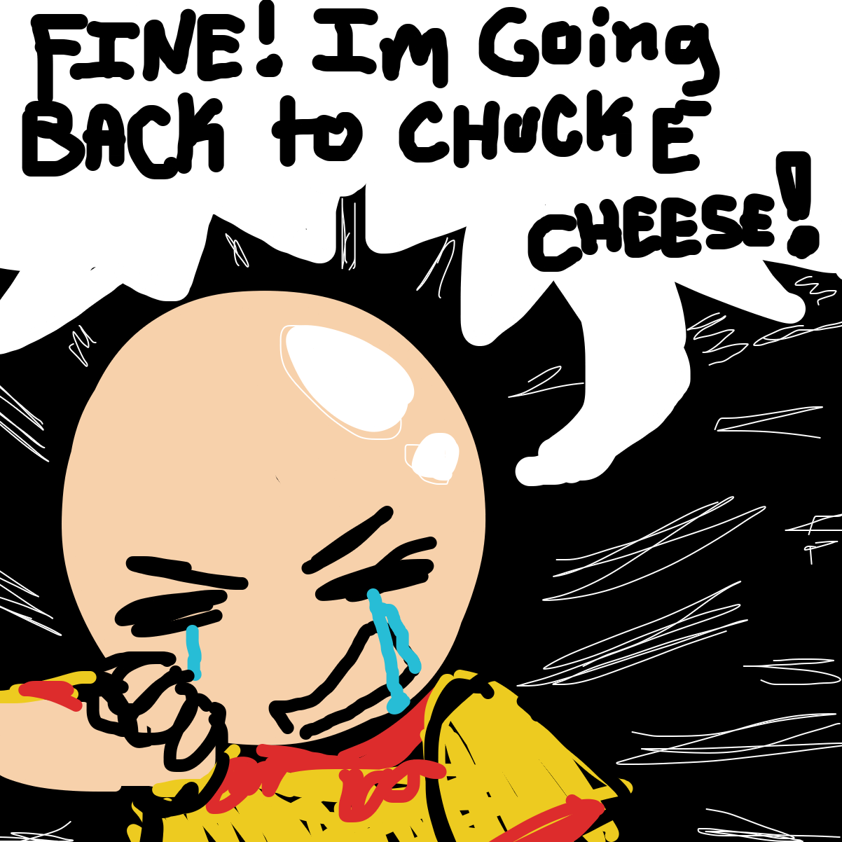 Drawing in Caillou gets grounded by Razputin