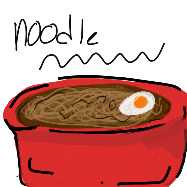 First panel in doodles of noodles drawn in our free online drawing game