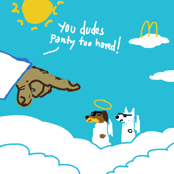 Drawing in the golden rainbow dance by Peyocay