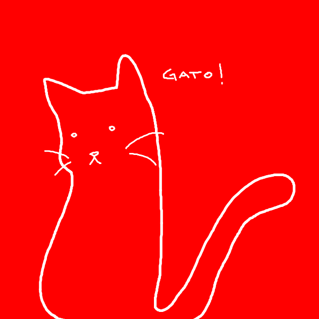 First panel in 猫。 drawn in our free online drawing game