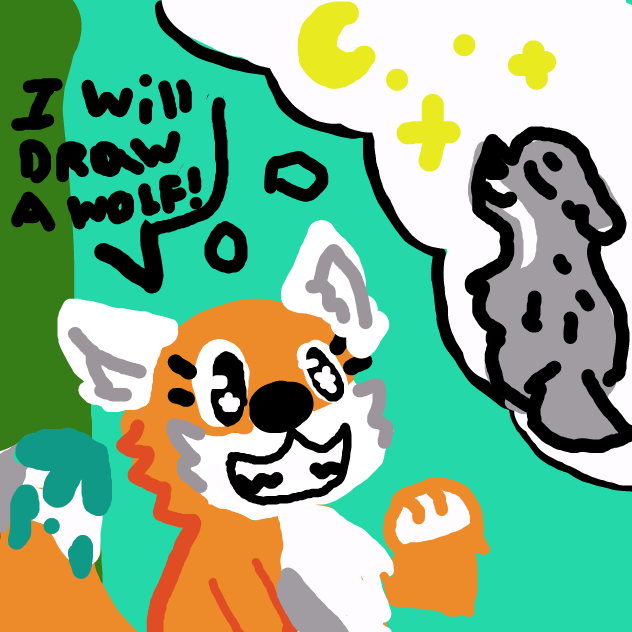 Wow, It looks like our fox friend has an idea for her next painting! - Online Drawing Game Comic Strip Panel by DawnTheFoxGirl