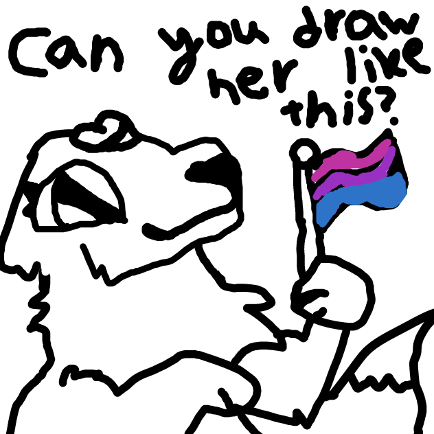 Yes one more challenge: Dawn with her Bisexual flag! - Online Drawing Game Comic Strip Panel by DawnTheFoxGirl