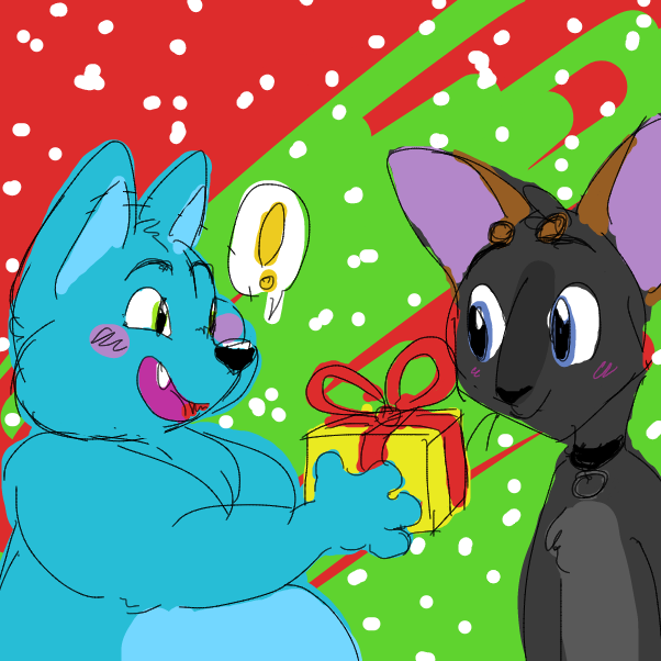 A gift from Pine to her friend, Mark. Merry Christmas! :D - Online Drawing Game Comic Strip Panel by Pinely