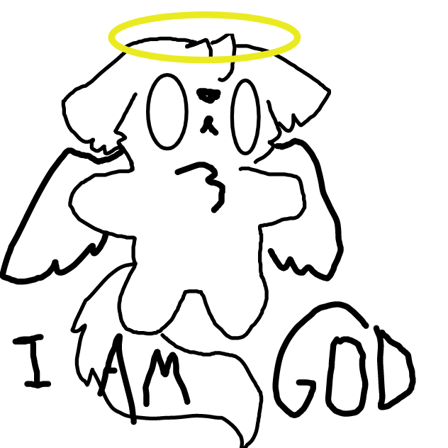 "I AM GOD" - Online Drawing Game Comic Strip Panel by DawnTheFoxGirl