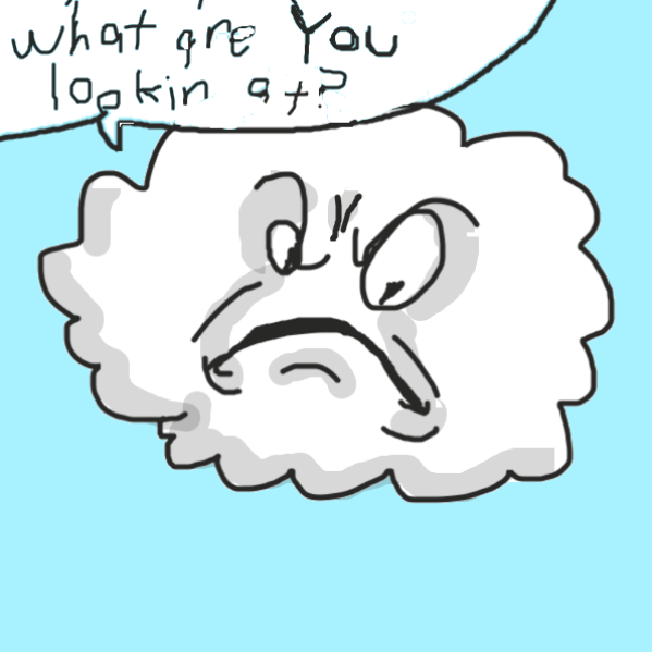 This cloud doesn’t like being watched - Online Drawing Game Comic Strip Panel by Uugh