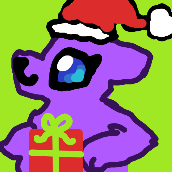 "Merry Christmas!" Dawn giggled as she held up a festive present to you. - Online Drawing Game Comic Strip Panel by DawnTheFoxGirl