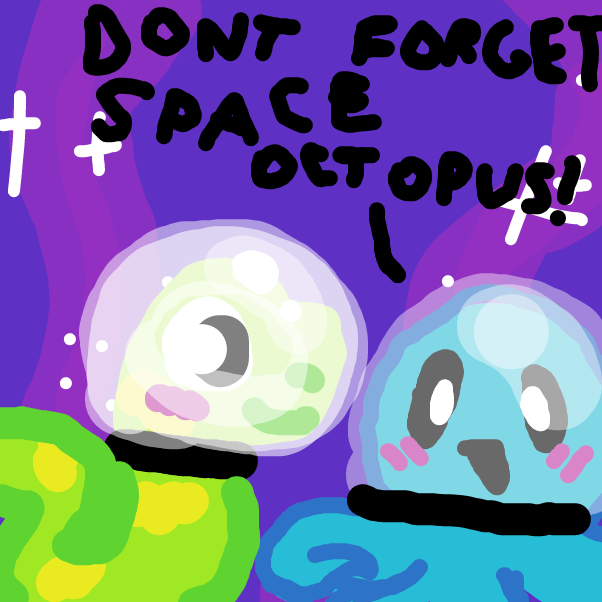 "DON'T FORGET SPACE OCTOPUS!" - Online Drawing Game Comic Strip Panel by DawnTheFoxGirl