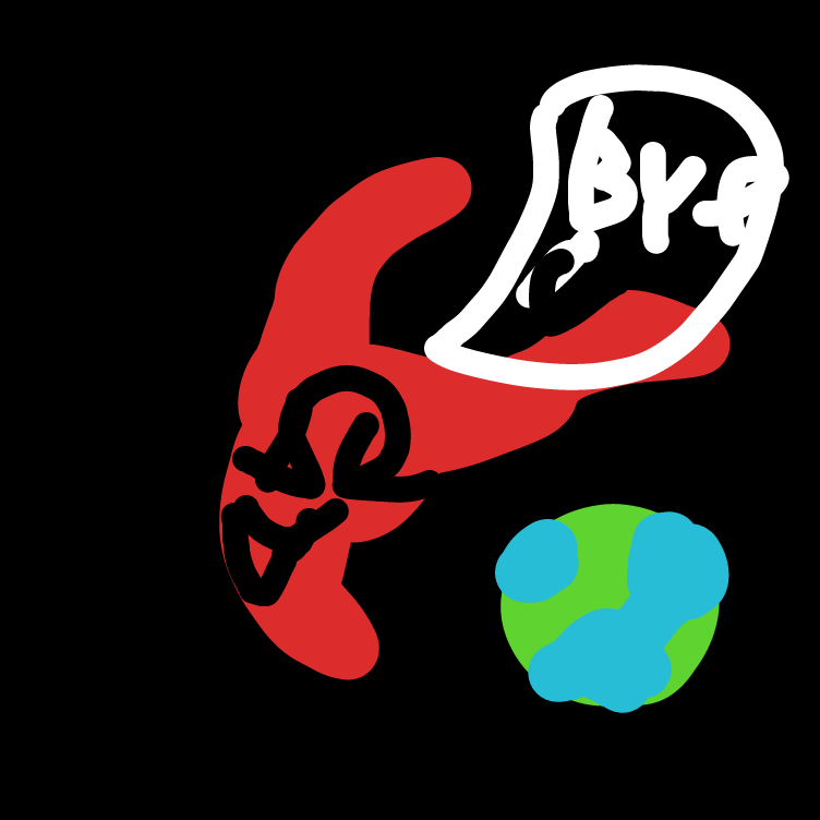 Drawing in welp time to black holes bye earth by omegas082