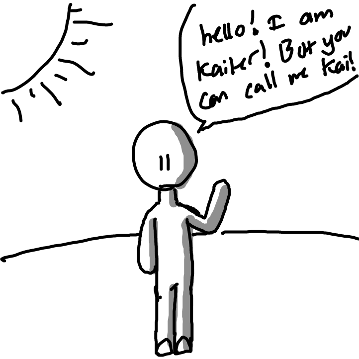 First panel in Hello!  drawn in our free online drawing game