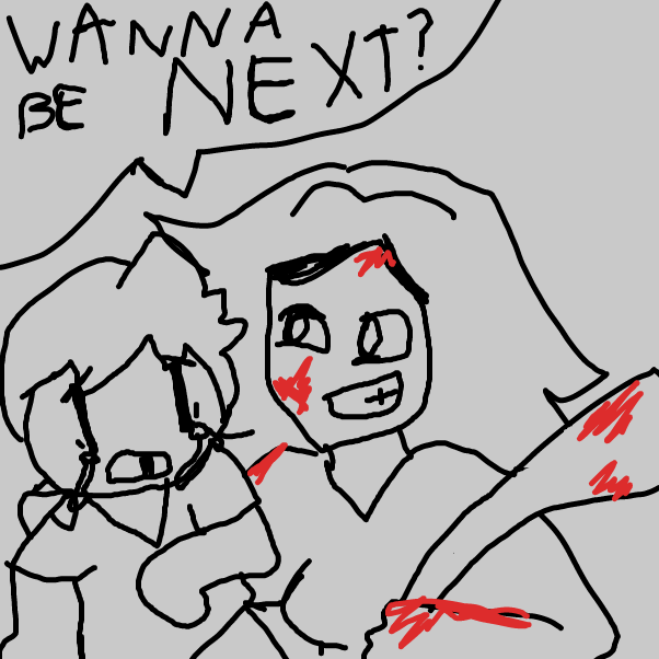 "WANNA BE NEXT?" - Online Drawing Game Comic Strip Panel by DawnTheFoxGirl