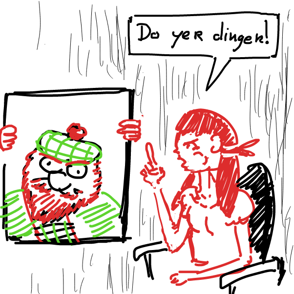 Drawing in fake ad by Peyocay