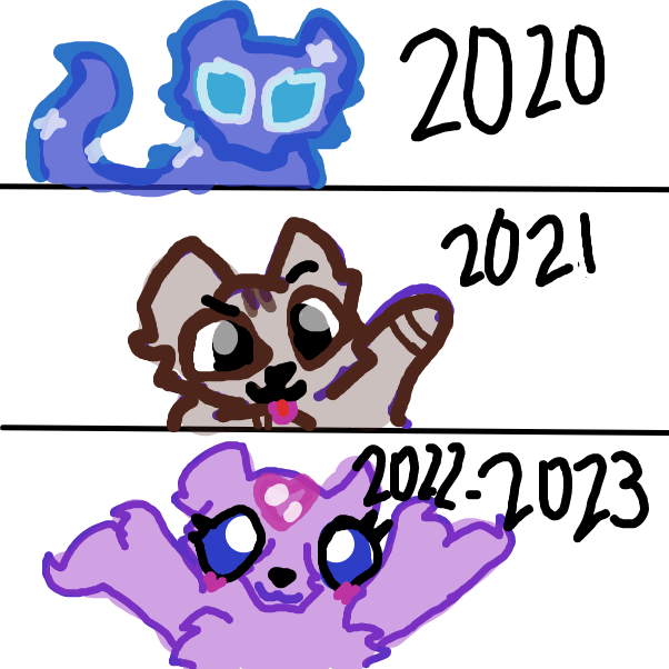 the history of my fursonas through the years - Online Drawing Game Comic Strip Panel by DawnTheFoxGirl