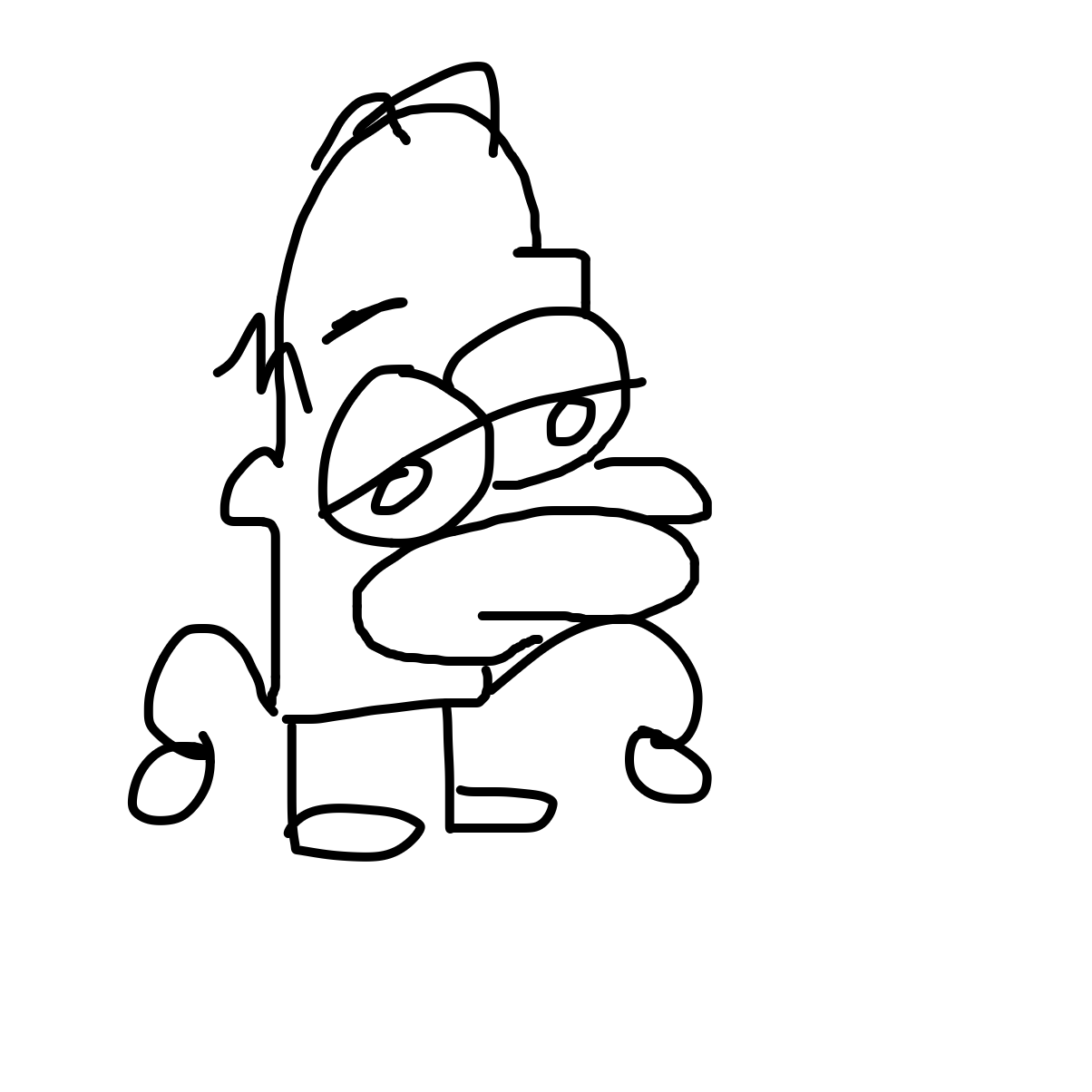 Drawing in homer pimpin' by String Cheese