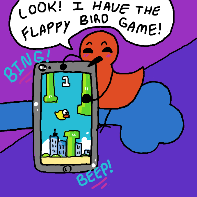 red bird likes flappy bird! - Online Drawing Game Comic Strip Panel by Umanix