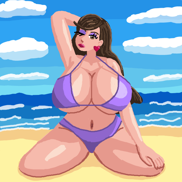 Drawing in Draw a busty woman in bikini by locoluis
