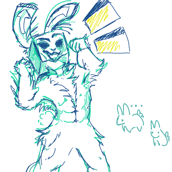 buff box rabbit, i guess? - Online Drawing Game Comic Strip Panel by perIdiot