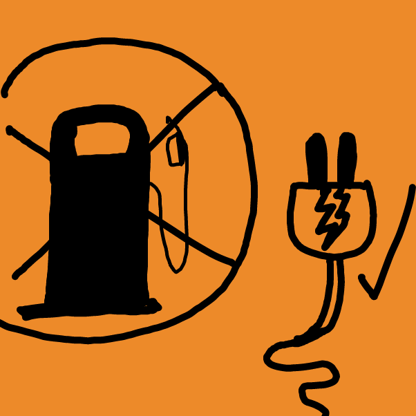 STOP FOSSING FUEL - GO ELECTRIC - Online Drawing Game Comic Strip Panel by locoluis