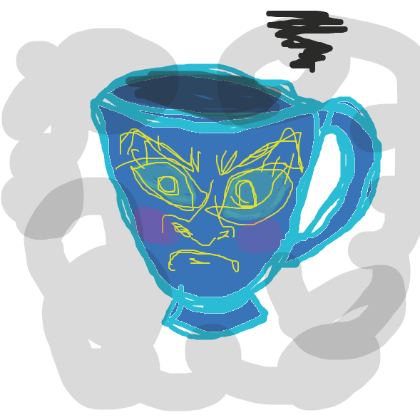 Drawing in Cup With A Face by sanprisso