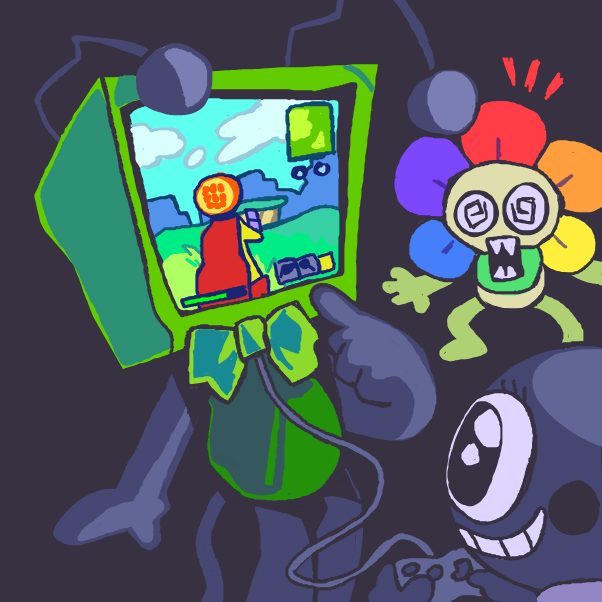 Drawing in tee vee by Cheddar Teeth