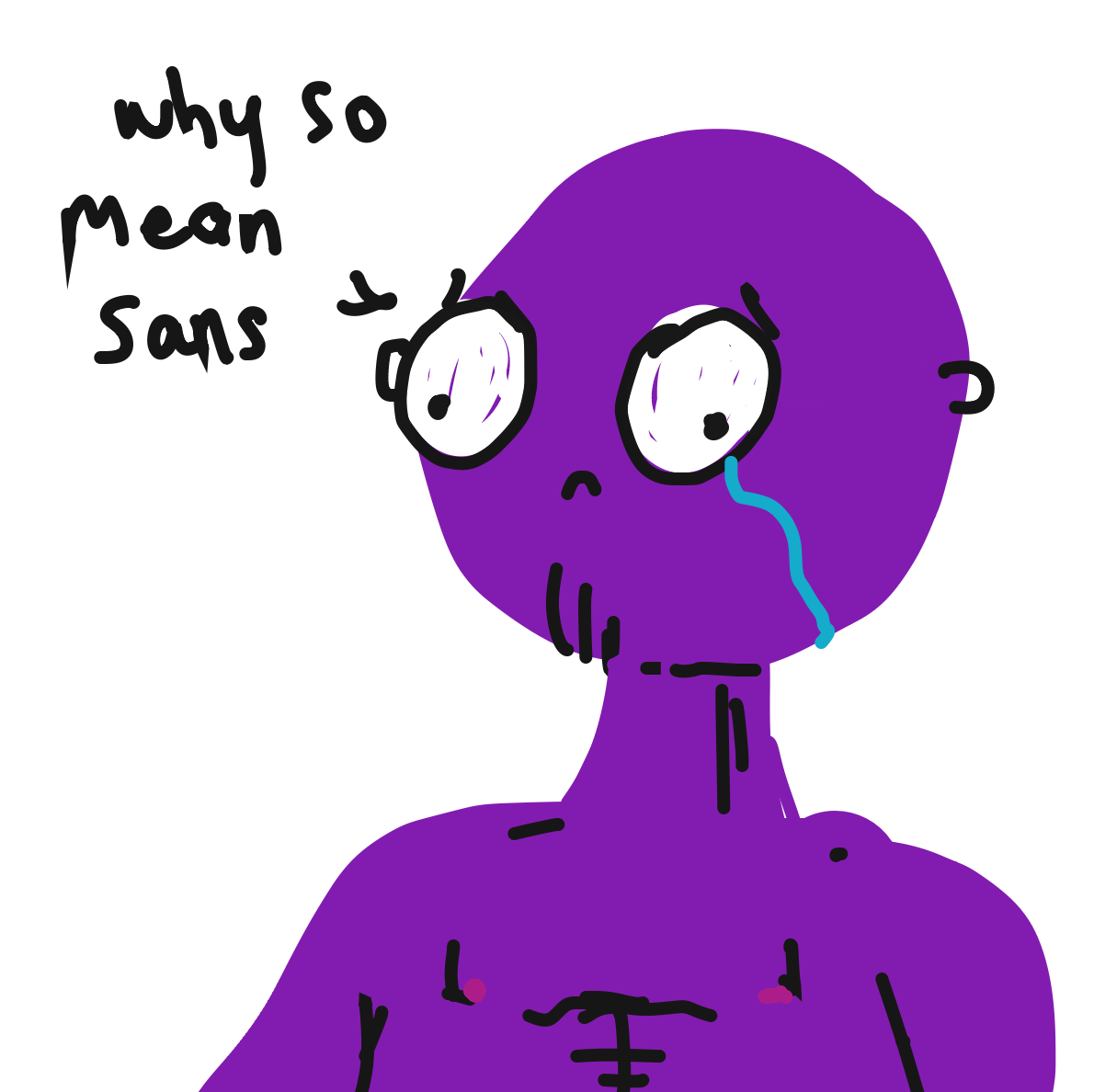 Drawing in thanos is destroyed by sans by Art.frankie