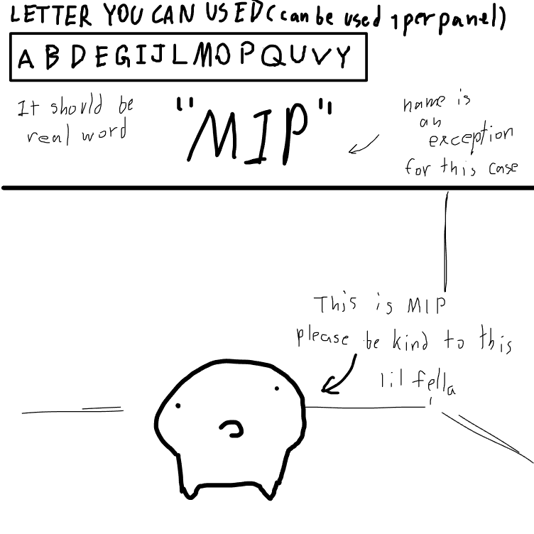 First panel in word manifestor drawn in our free online drawing game