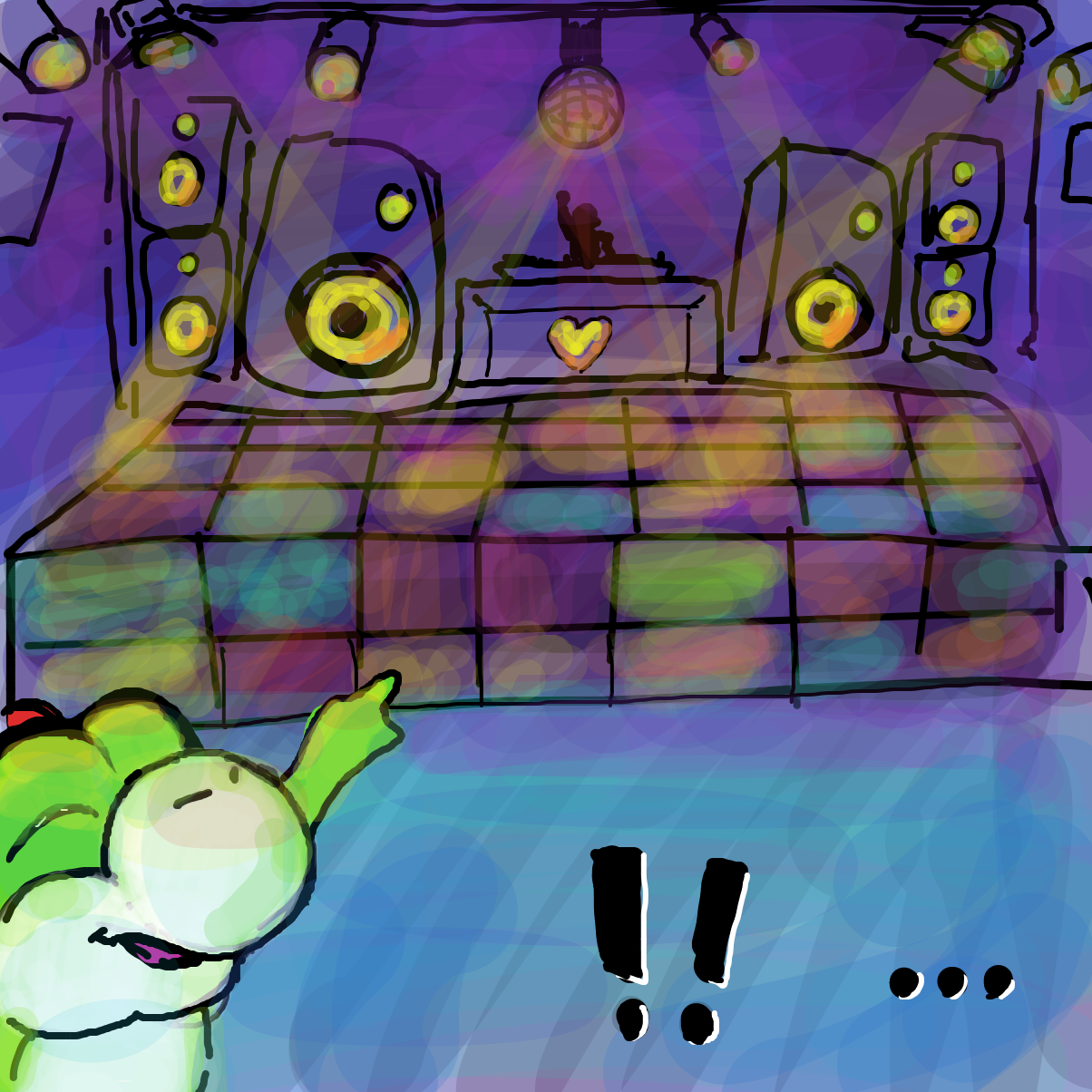 Drawing in POV: Yoshi just challenged you to a dance off by l’intrus