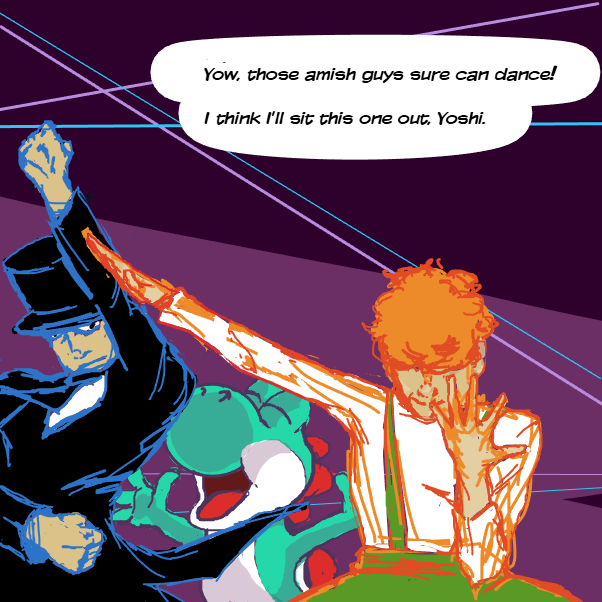 Drawing in POV: Yoshi just challenged you to a dance off by DrawingYourMom