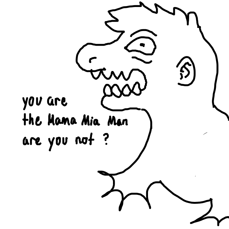 Drawing in mama mia man by nooz