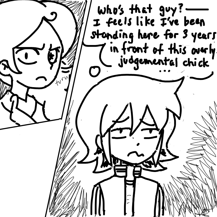 First panel in R.O.O.P. 15: Resuming Recent Responsibilities drawn in our free online drawing game