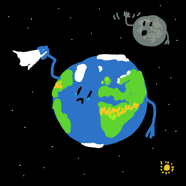 Drawing in welp time to black holes bye earth by The Real Peyocay