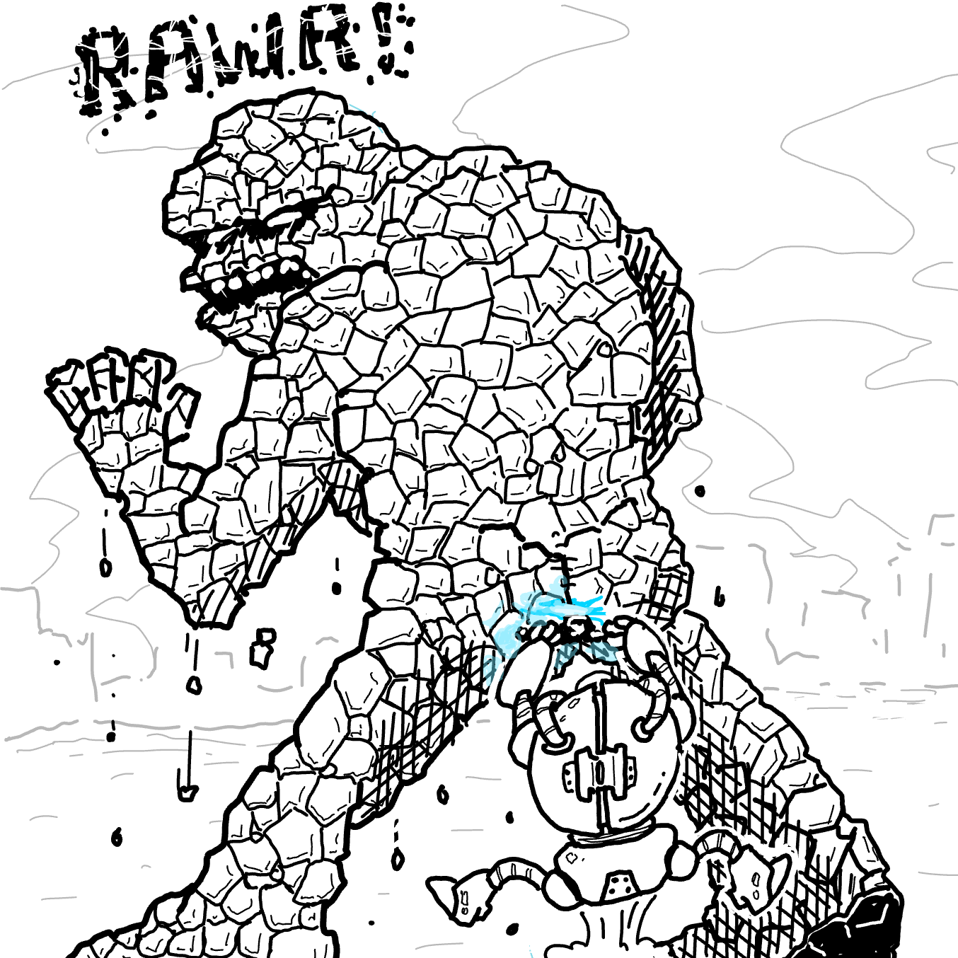 Drawing in DEATH TO PJ by Wizard Croissant