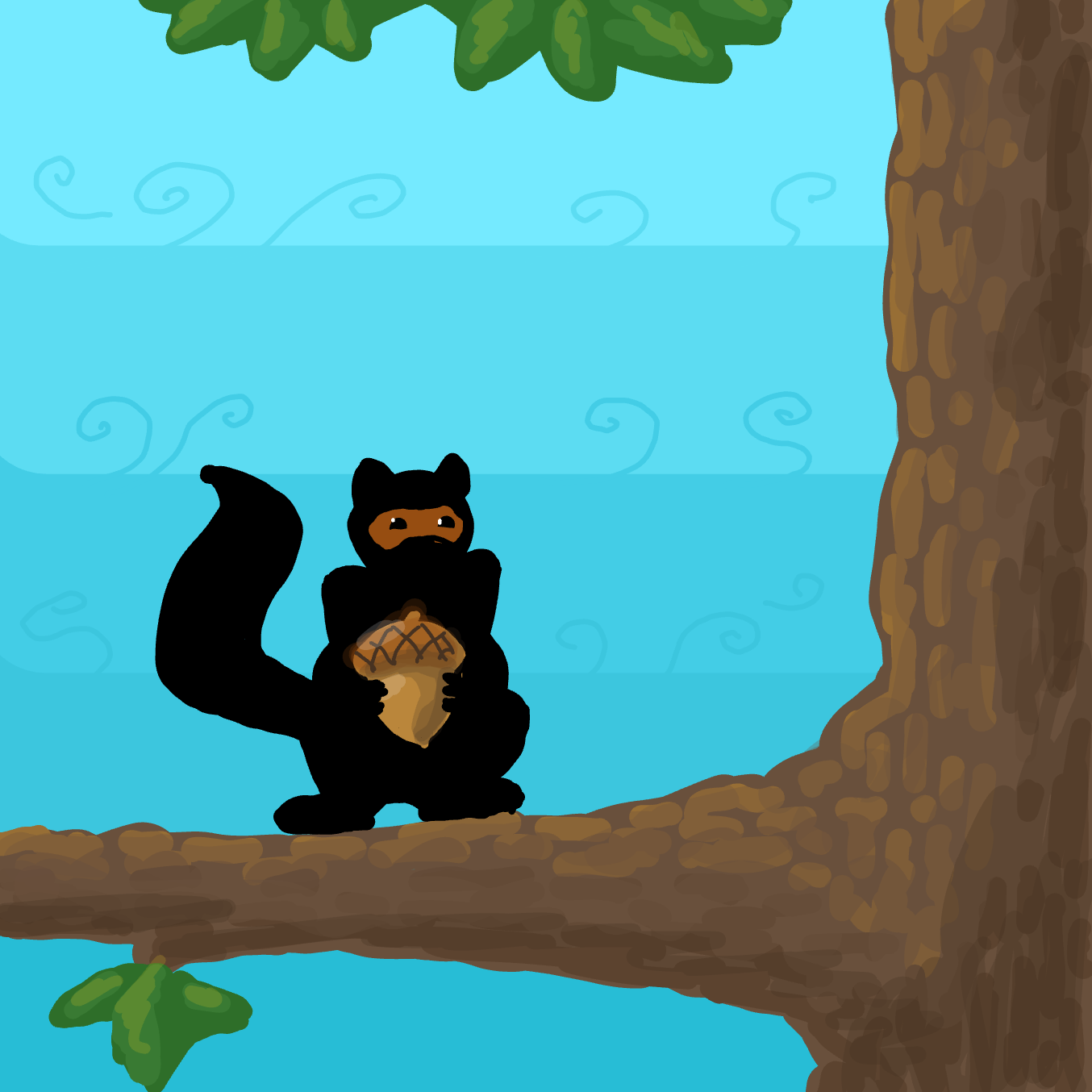 First panel in Ninja Nuts drawn in our free online drawing game