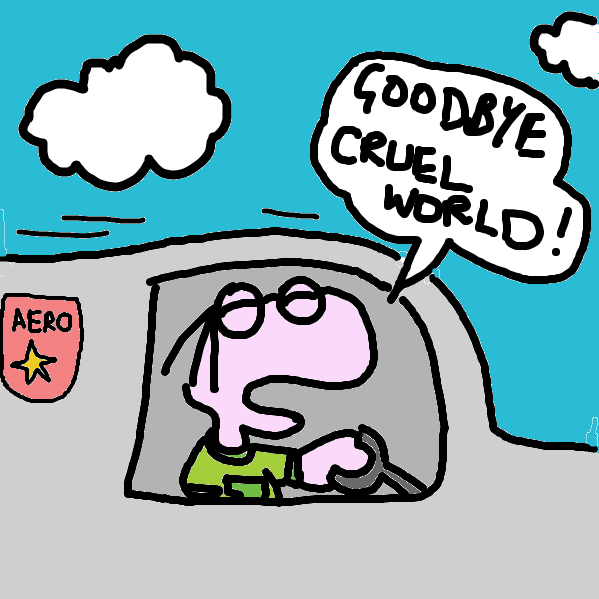 Drawing in Goodbye Cruel World! by tritbaumber