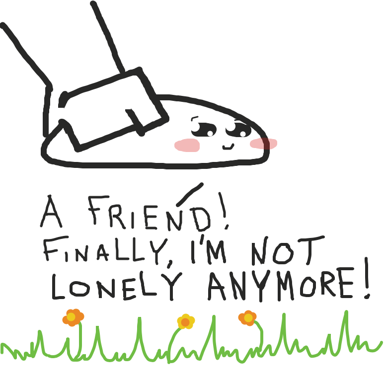 The thing is friendly! it finally has a friend!
 - Online Drawing Game Comic Strip Panel by @Thirza_sketch_book