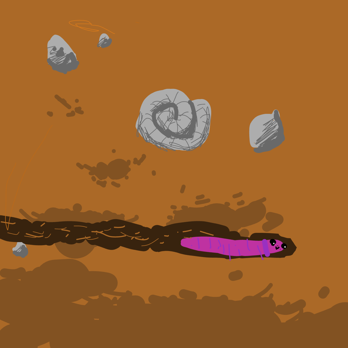 First panel in Worm drawn in our free online drawing game