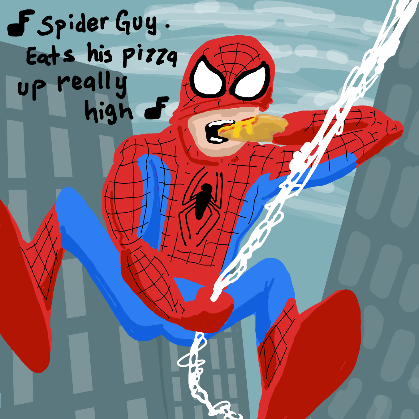 Drawing in SpiderGuy by Wizard Croissant