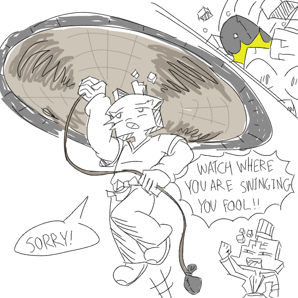 Drawing in ranged malee weapon weilding by SeanTrunks